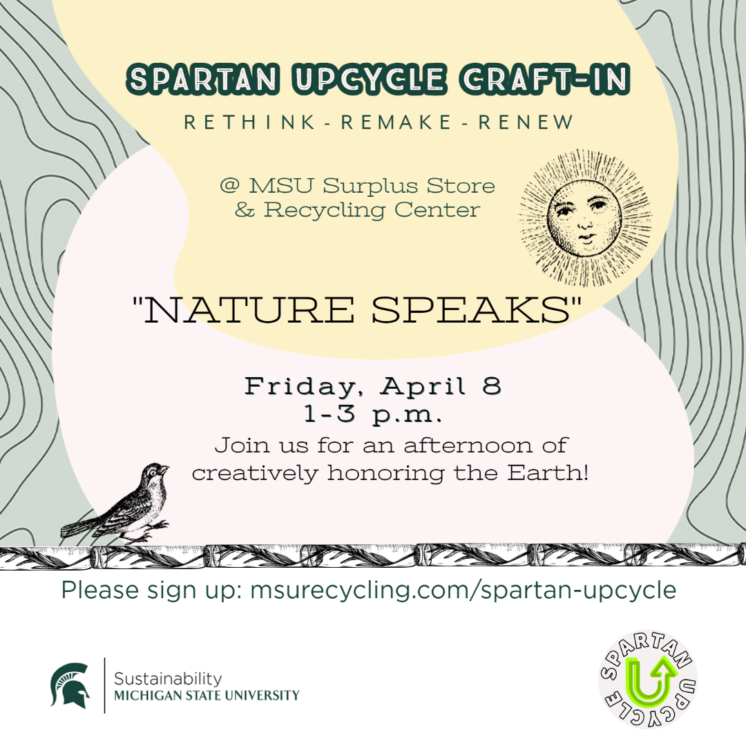 Nature Speaks, Friday April 8, 1-3 pm. Join us for an afternoon of creatively honoring the Earth.